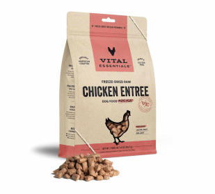 Vital Essentials(R) Freeze-Dried Raw Chicken Entree Dog Food Mini Nibs, (size: 14 oz)