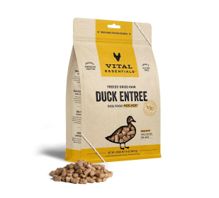 Vital Essentials(R) Freeze-Dried Raw Duck Entree Dog Food Mini Nibs, (size: 14 oz)